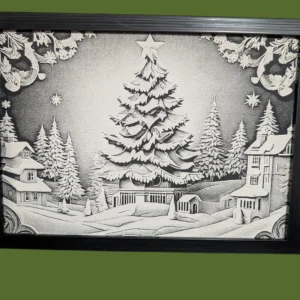 tableau paysage de noël