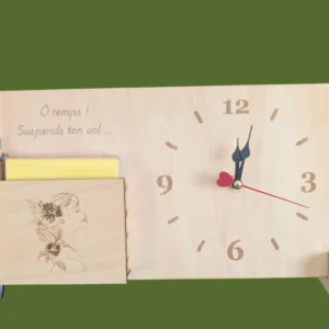 horloge de bureau & bloc notes